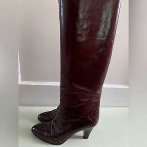 Vintage 1980s Galo Burgundy Italian Leather Boots